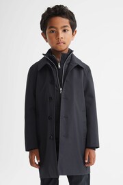 Reiss Navy Perrin Senior Coat With Funnel-Neck Insert - Image 3 of 5