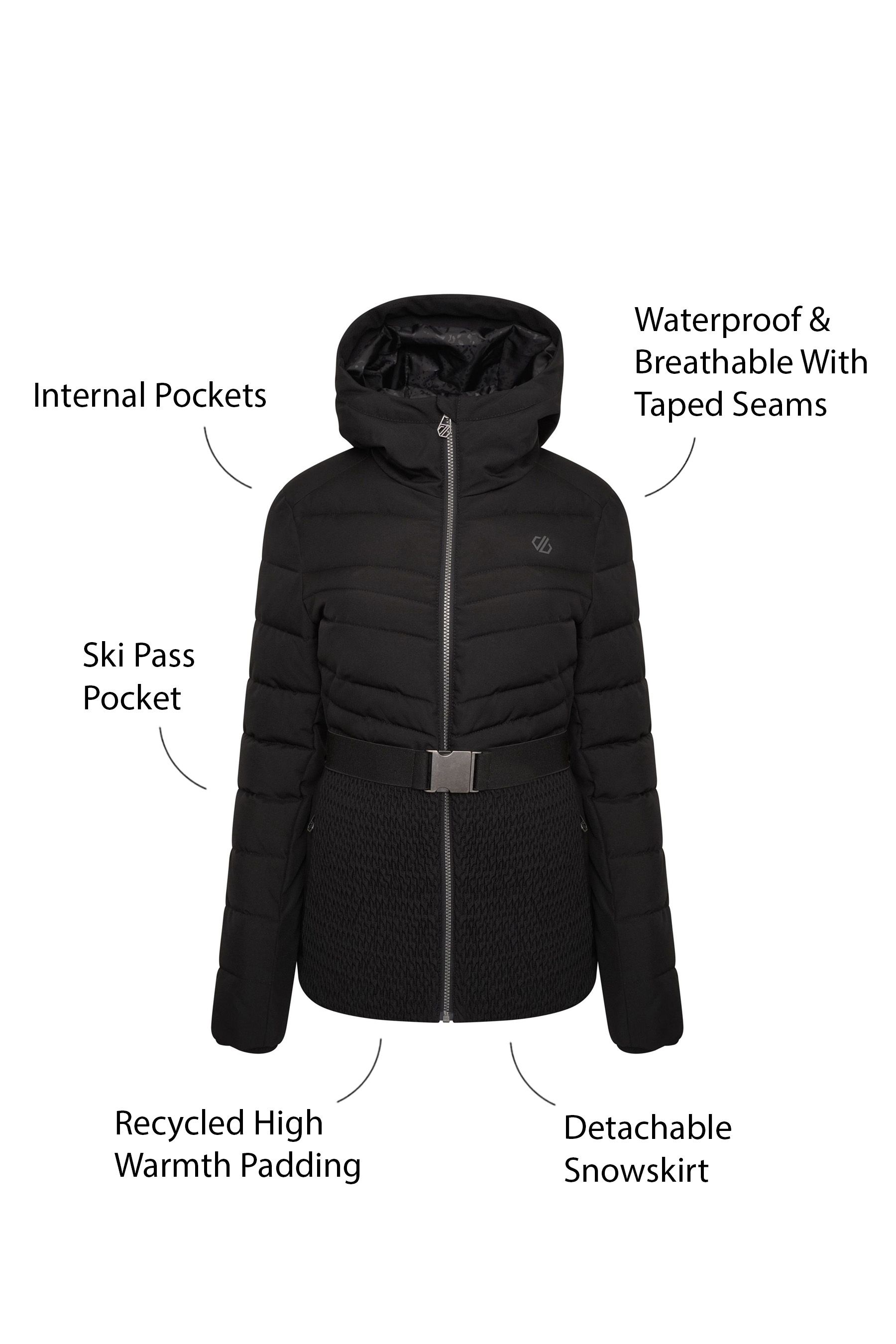 Buy Black Dare 2b x Next Hit The Slopes Premium Belted Ski Jacket from Next Luxembourg
