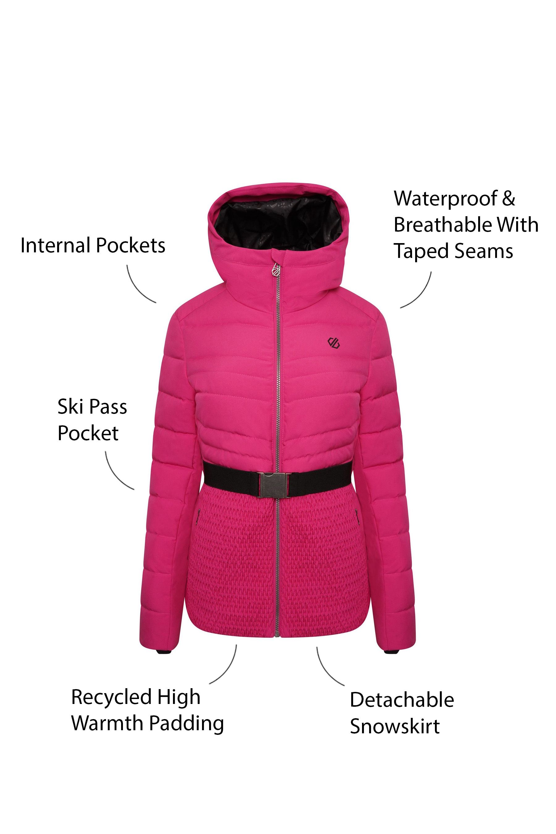 Buy Pink Dare 2b x Next Hit The Slopes Premium Belted Ski Jacket from Next Luxembourg