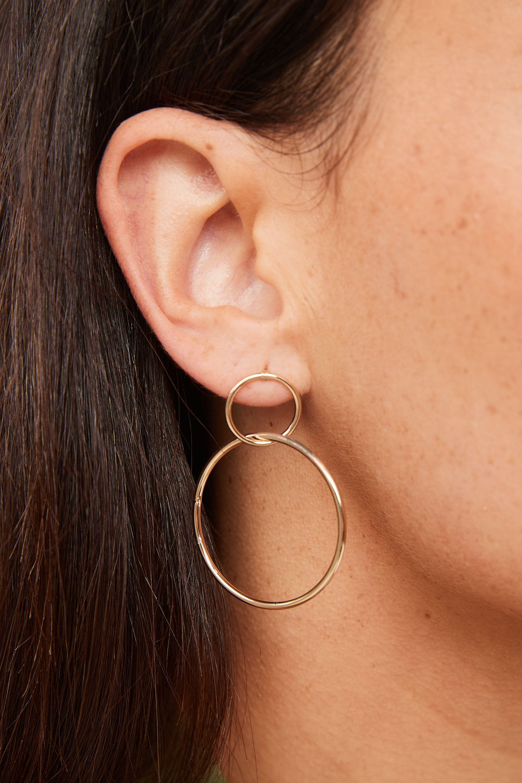 Buy Gold Tone Circle Drop Earrings from Next Saudi Arabia