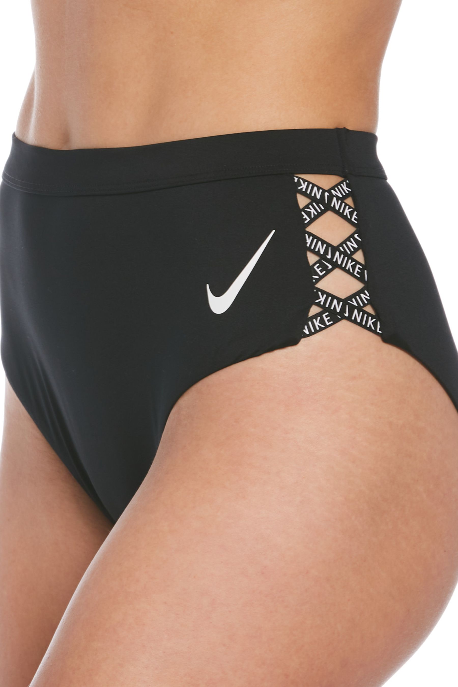 Buy Nike Black Sneakerkini High Waisted Bikini Bottoms from Next Luxembourg