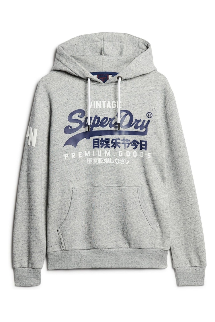 Superdry Grey Vintage Logo Hoodie - Image 7 of 7