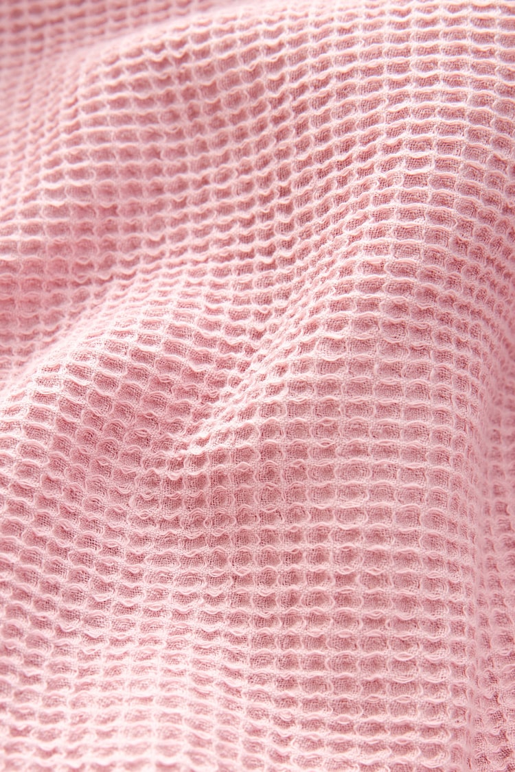 Pink 100% Cotton Waffle Dressing Gown - Image 7 of 7