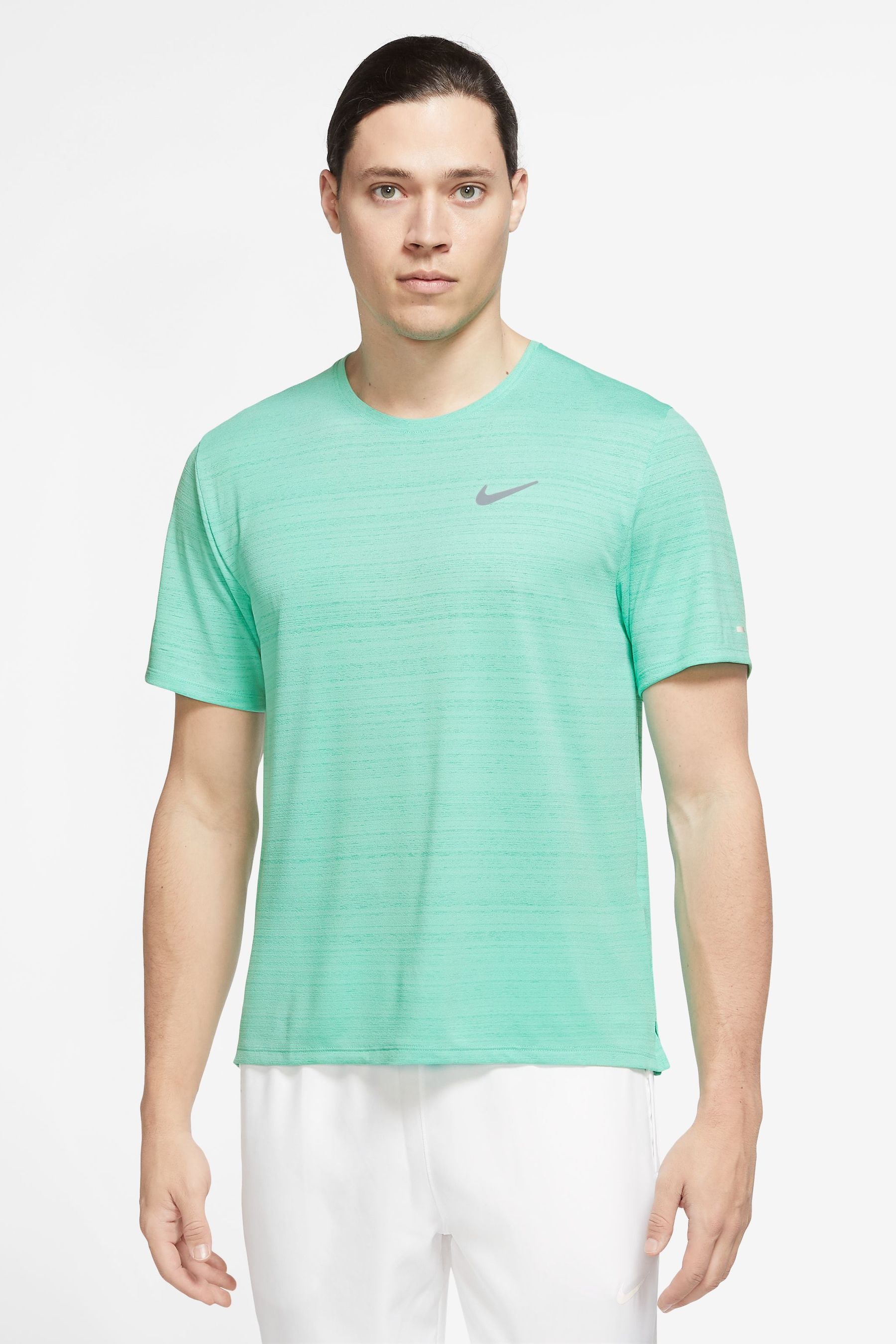 Buy Nike Mint Green Dri FIT Miler Running T Shirt from Next Luxembourg