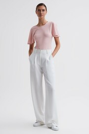 Reiss Light Pink Connie Fluid Sleeve T-Shirt - Image 3 of 4