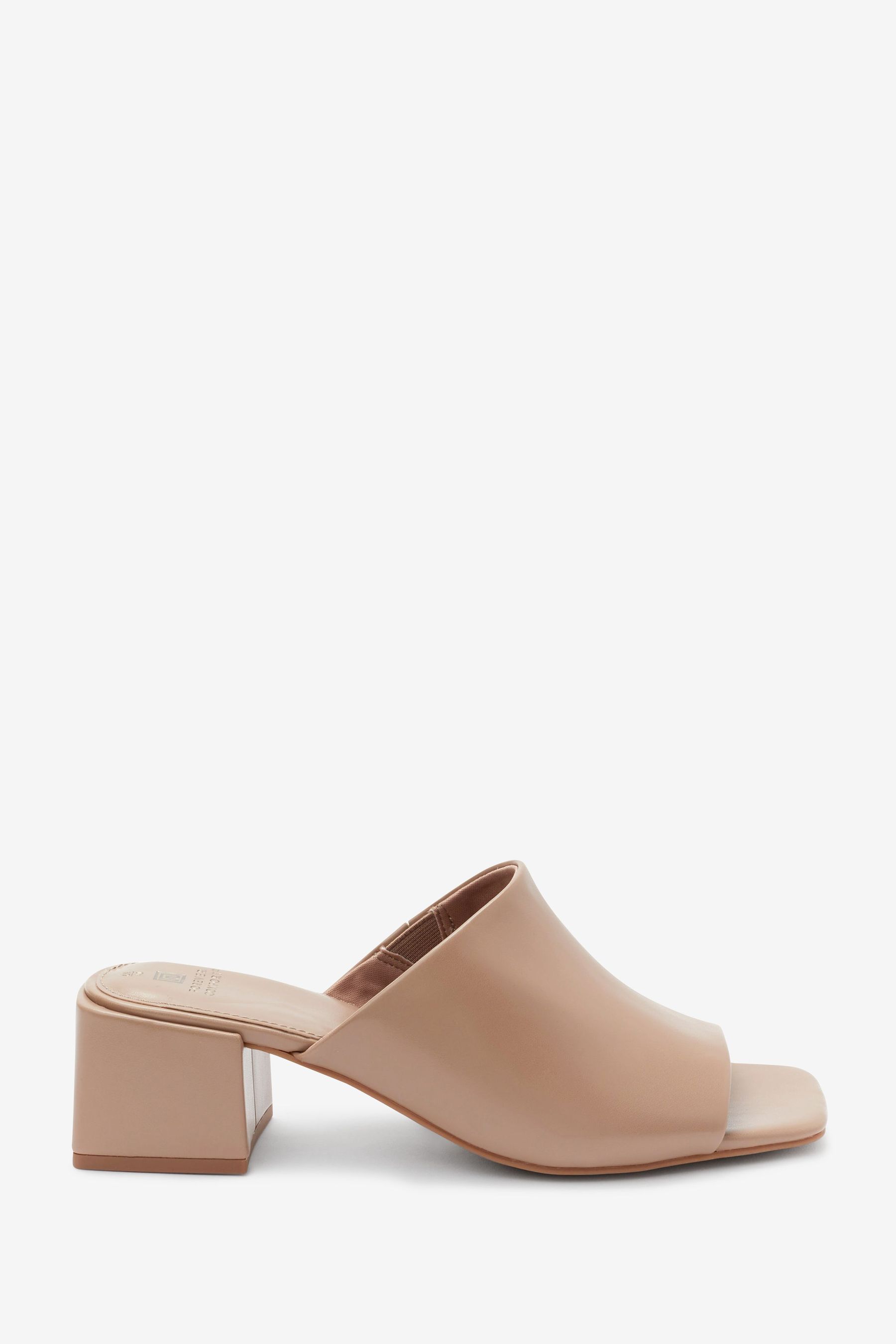 Buy Taupe Brown Extra Wide Fit Forever Comfort Block Heel Mules from Next Luxembourg