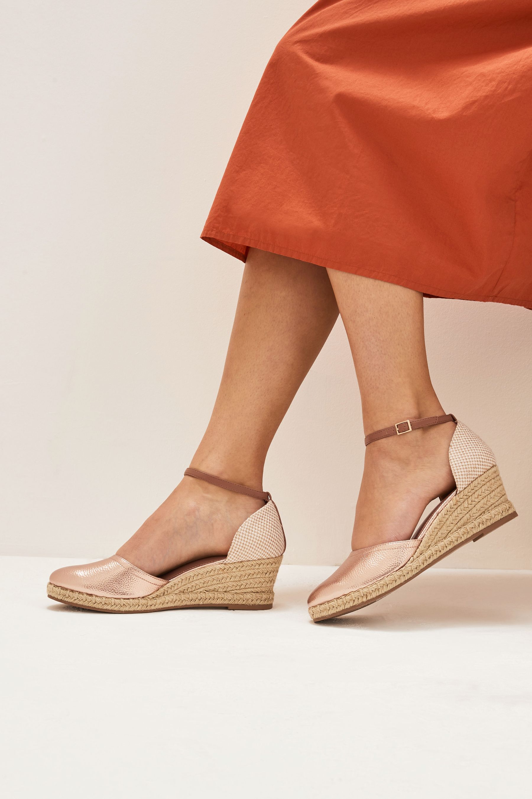 Next rose gold wedges discount