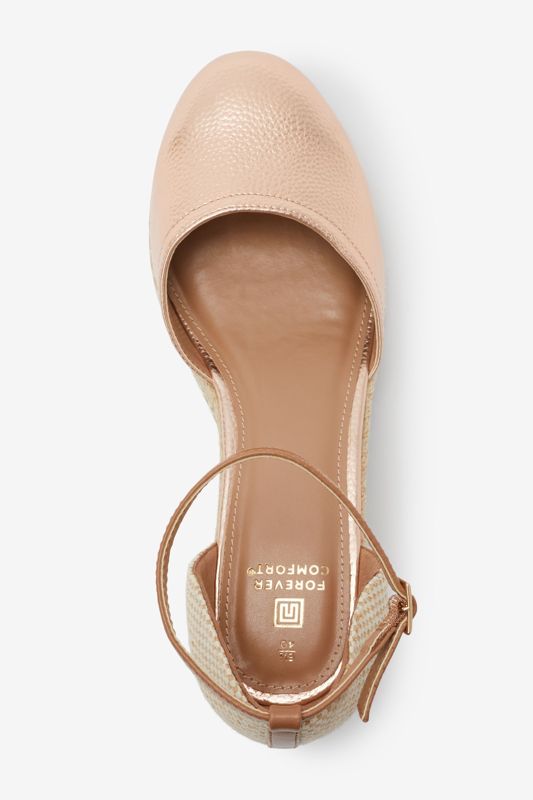 Buy Rose Gold Regular Wide Fit Forever Comfort Closed Toe Wedges from Next Luxembourg