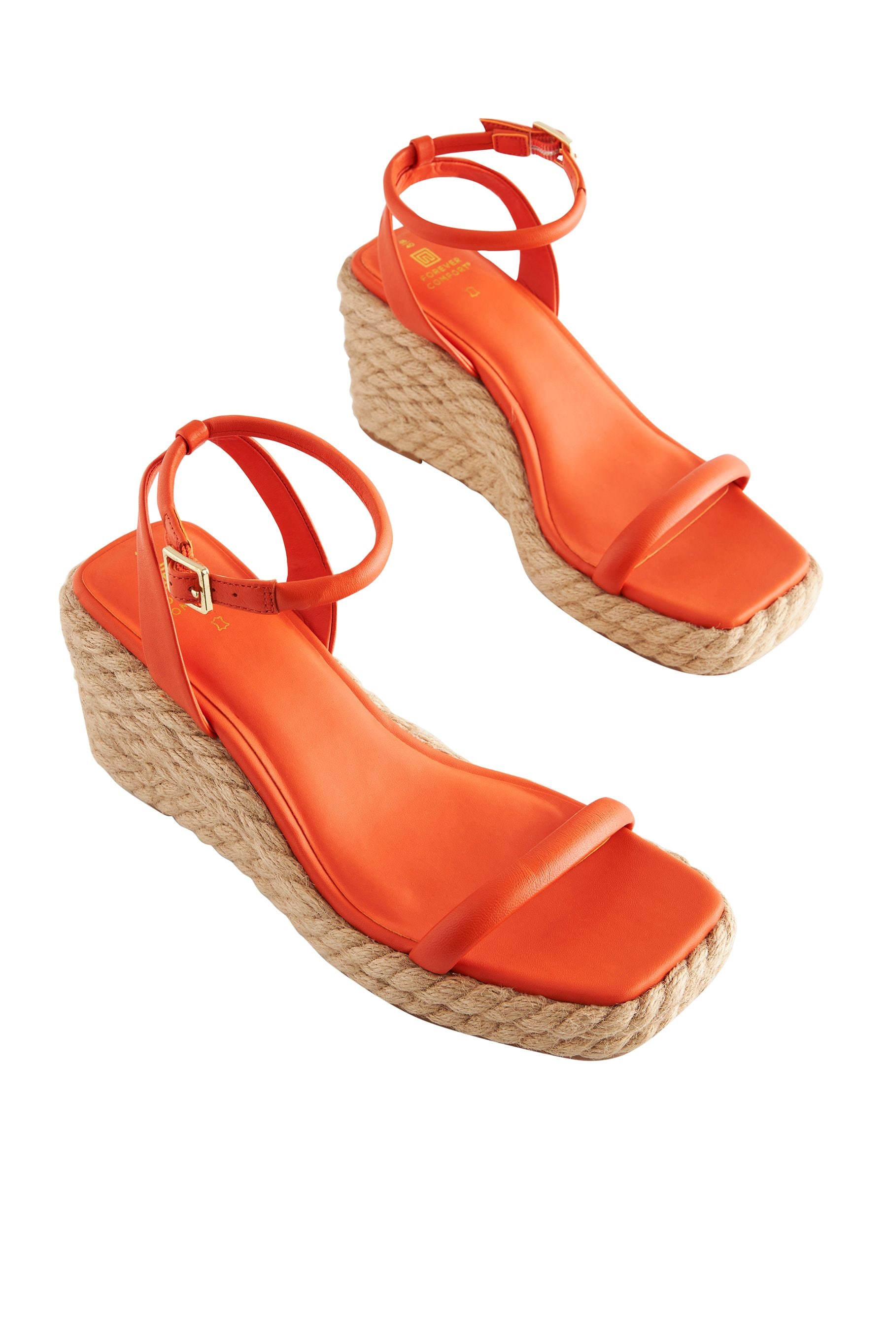 Orange espadrille wedges clearance