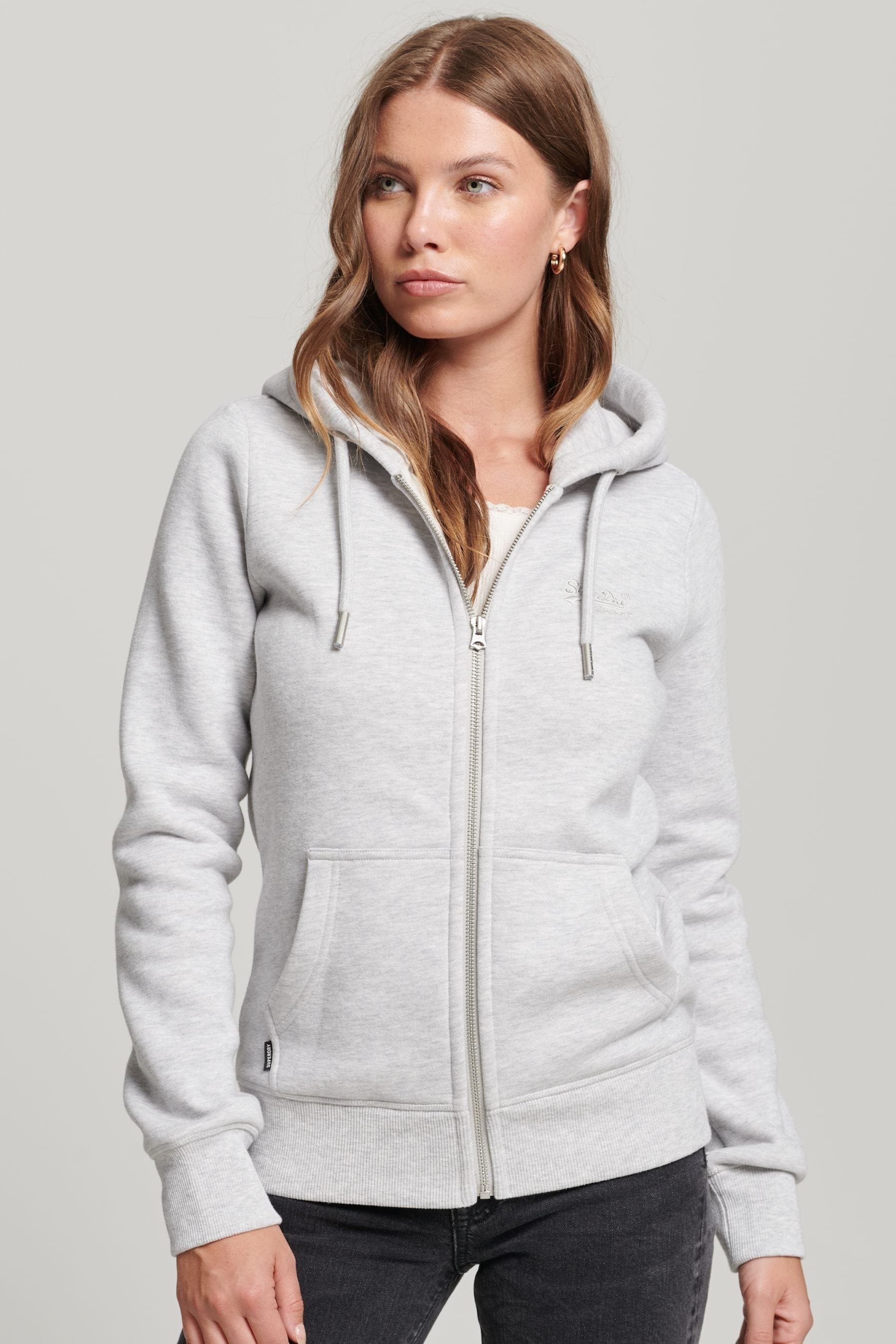 Superdry grey zip hoodie outlet