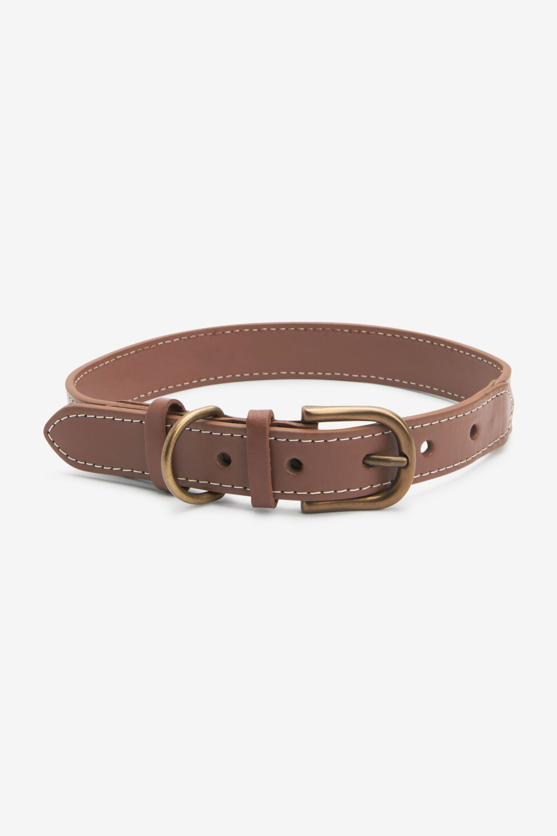Tan Brown Leather Dog Collar - Image 3 of 5