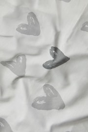Grey Heart Duvet Cover and Pillowcase Set - Image 4 of 4
