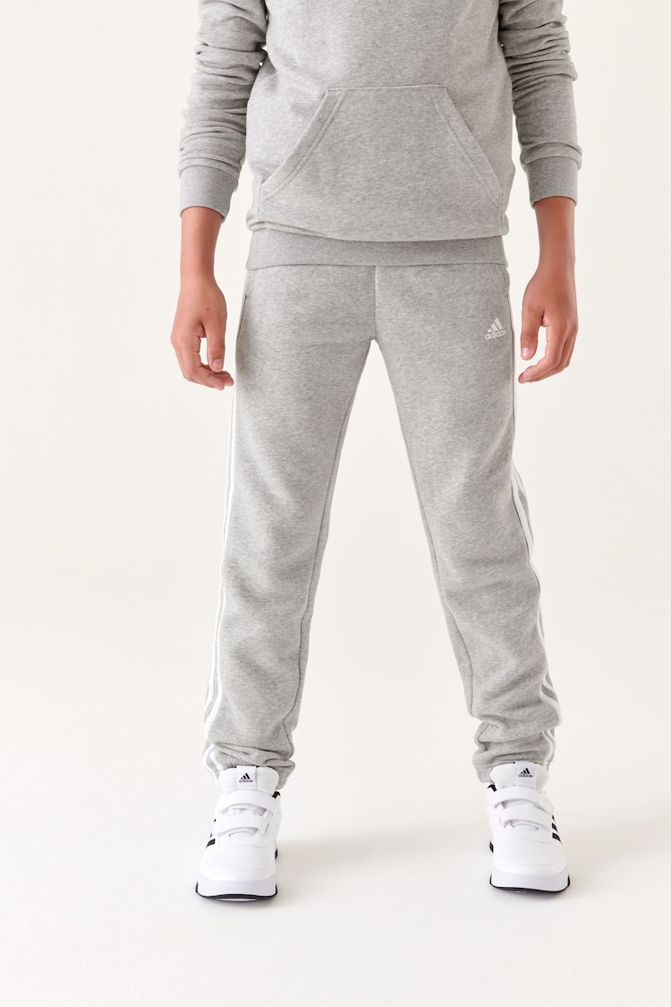 adidas Grey Sportswear Essentials 3-Stripes Fleece Joggers - Image 2 of 8