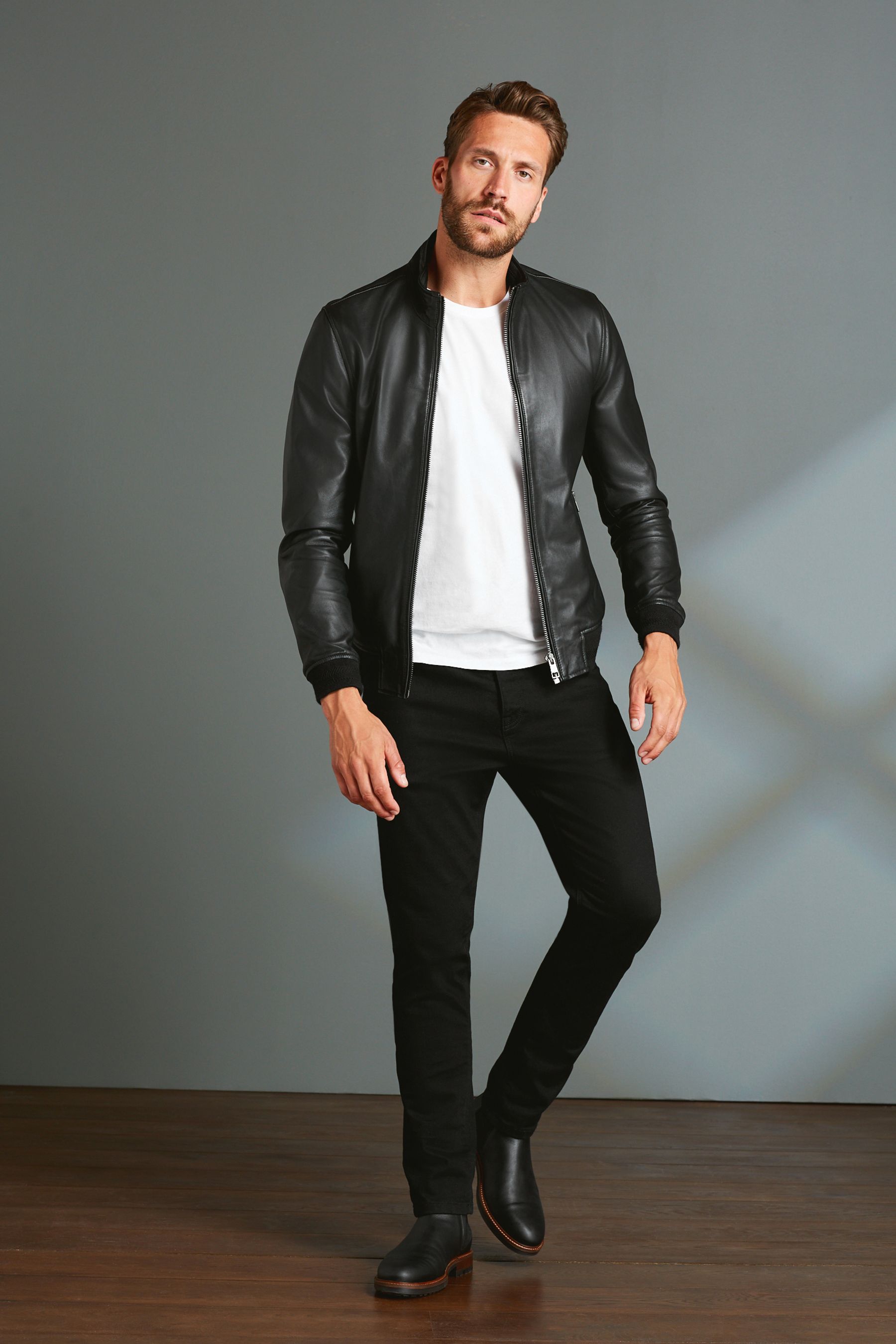 Next leather jacket men store