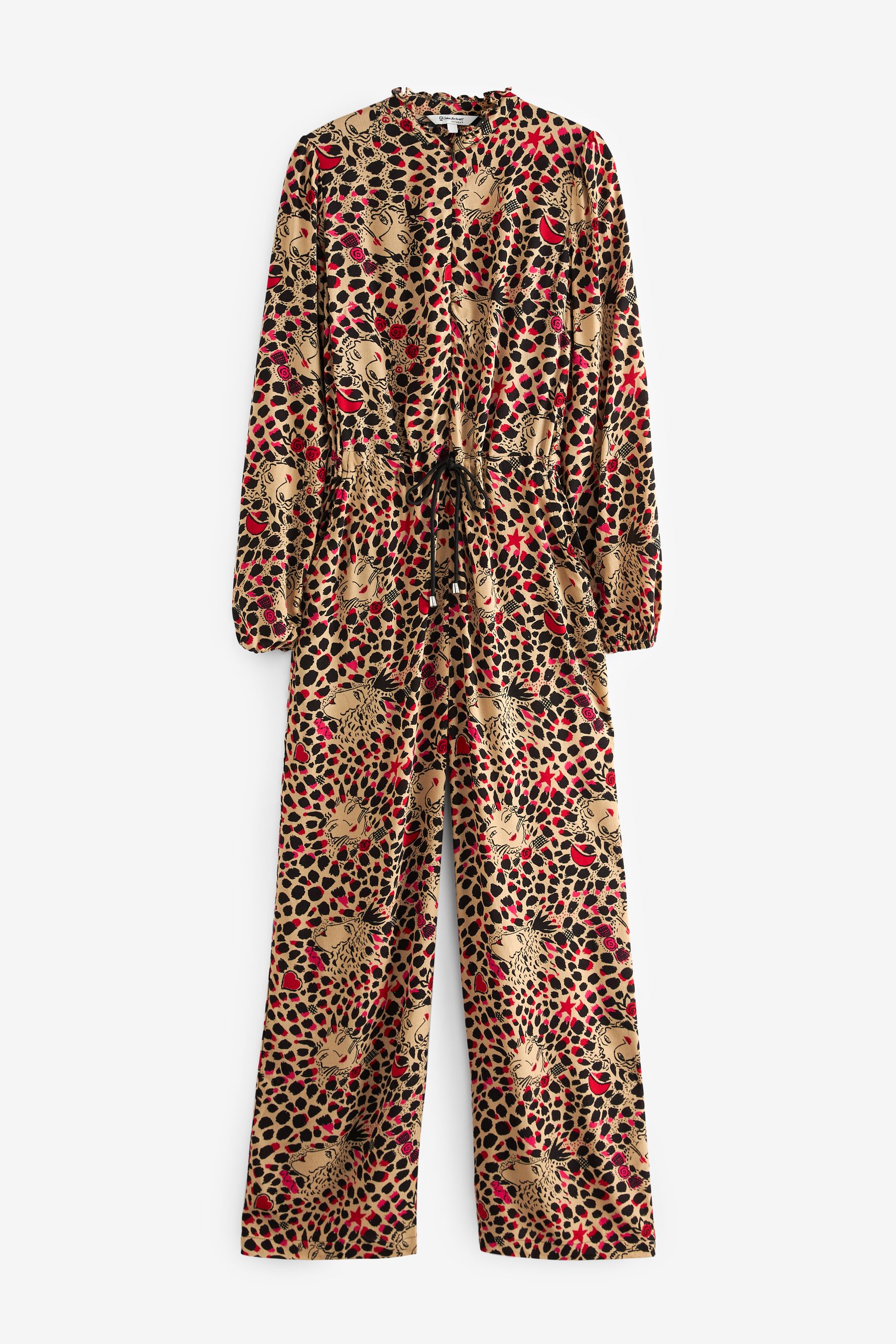 Buy Celia Birtwell Print Long Sleeve Tie Waist Jumpsuit from Next Luxembourg