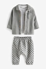 Monochrome Shirt Jacket, T-Shirt and Joggers Baby 3 Piece Set - Image 5 of 8