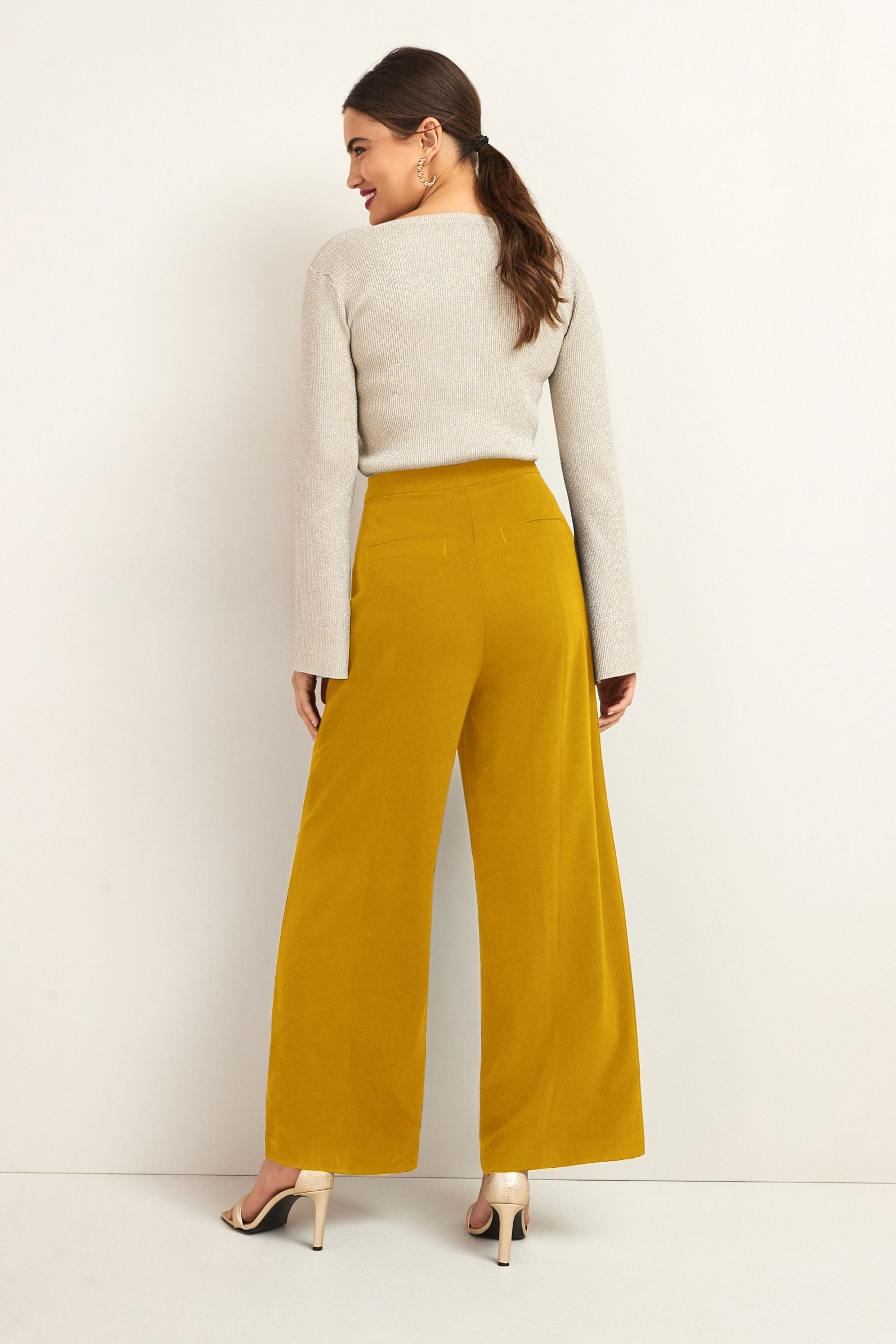 Buy Ochre Yellow Wide Leg Pocket Front Tailored Trousers from Next Luxembourg