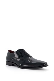 Dune London Black Wide Fit Swallow Patent Oxford Shoes - Image 2 of 6