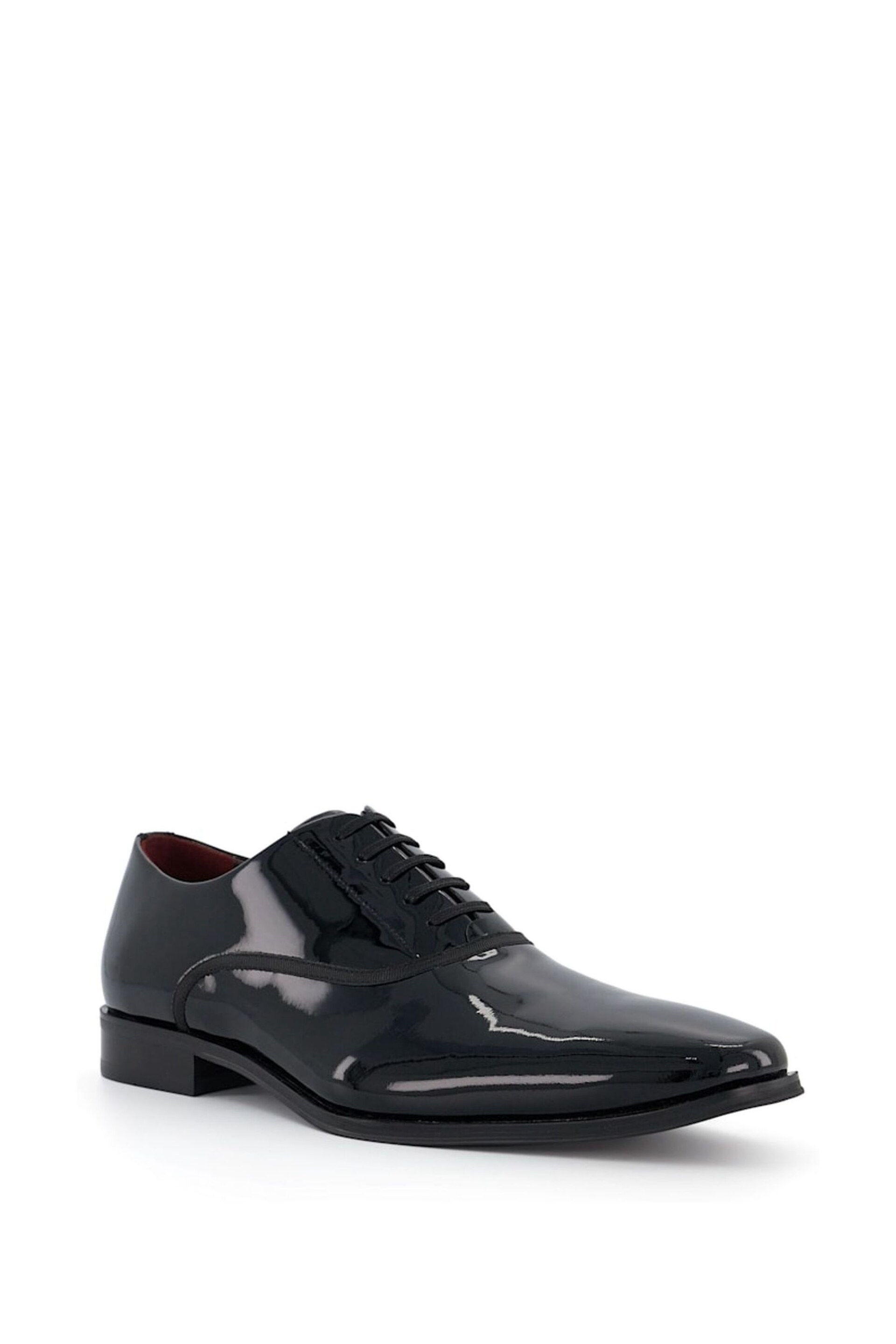 Dune London Black Wide Fit Swallow Patent Oxford Shoes - Image 3 of 6