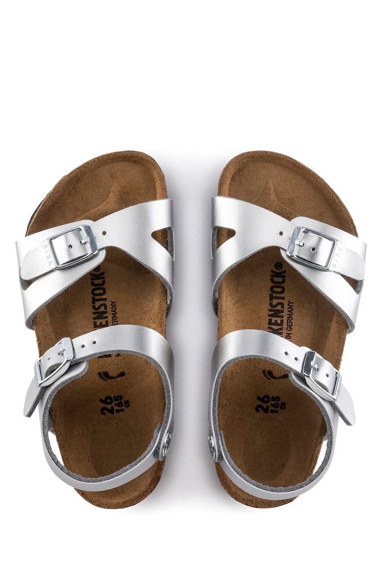 Birkenstock Silver Kids Birko Flor Rio Sandals - Image 5 of 5