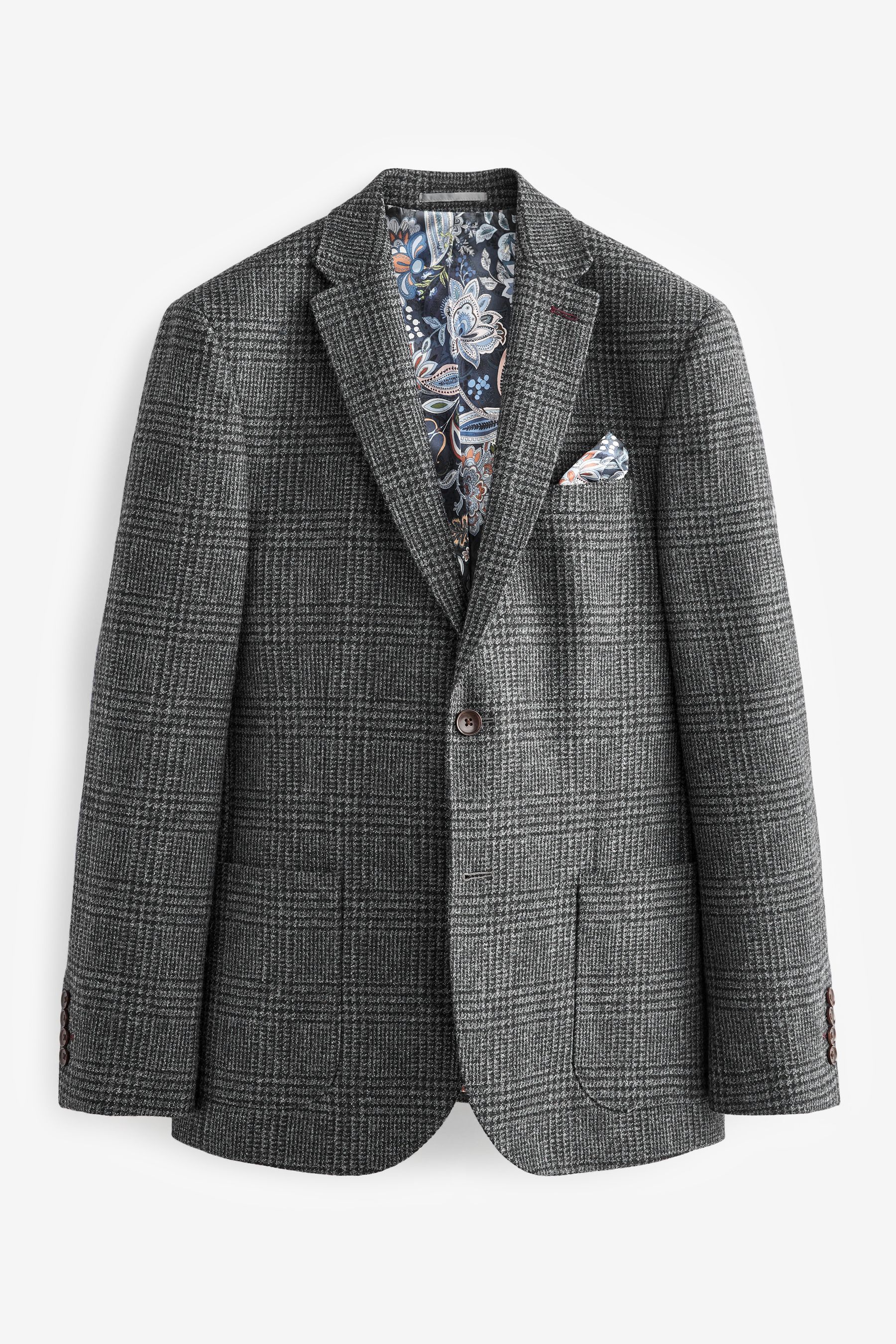 Charcoal wool rich double breasted jacket clearance