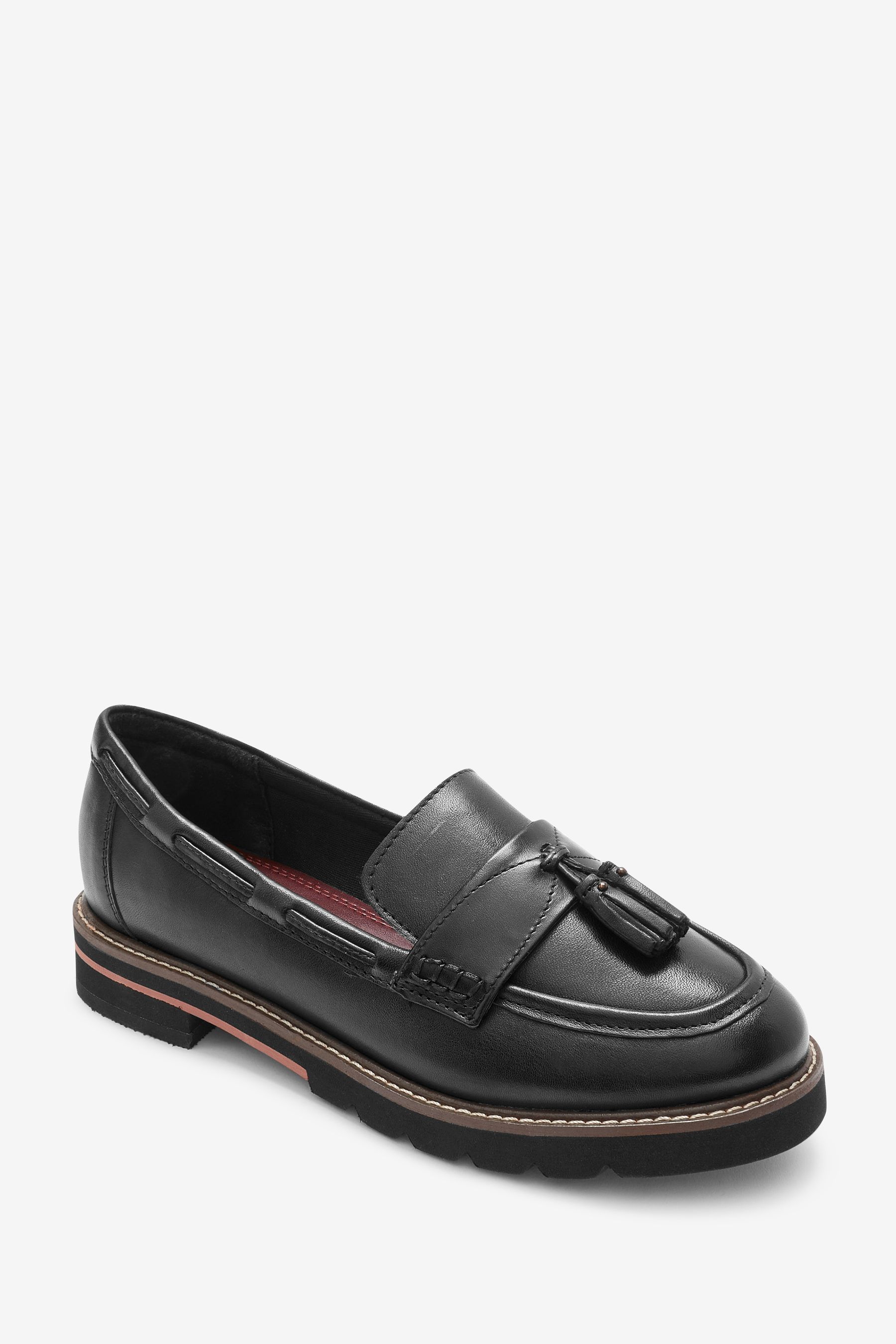 Buy Black Forever Comfort Leather Tassel Chunky Loafer Shoes from Next Canada