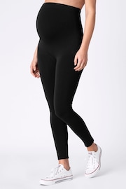 Seraphine Black and Grey Bamboo Maternity Leggings – Twin Pack - Image 4 of 5