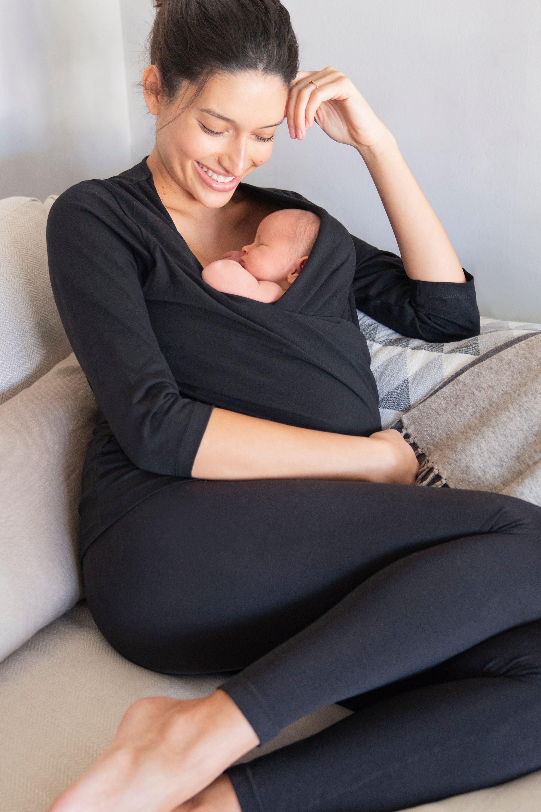 Buy Seraphine Black Cotton Skin To Skin Post Maternity Top from the Next UK online shop