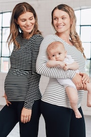 Seraphine Black Striped Maternity And Nursing Tops 2 Pack - Image 1 of 3