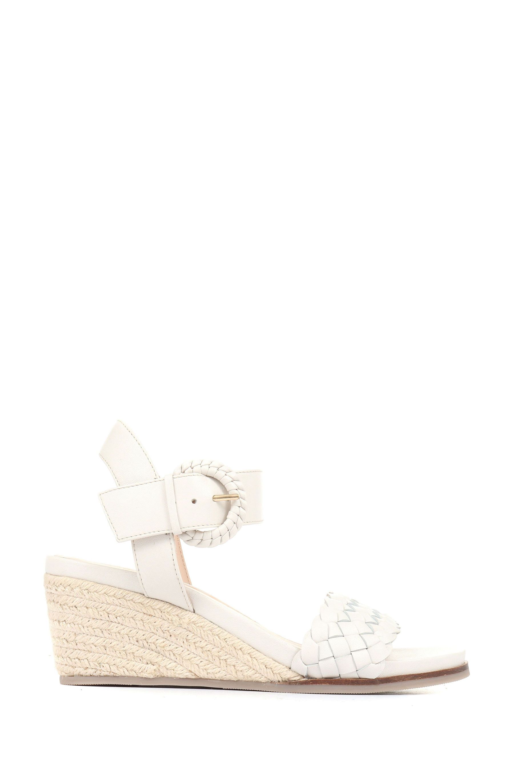 Buy Jones Bootmaker Ladies White Luana Leather Wedge Sandals from Next Luxembourg