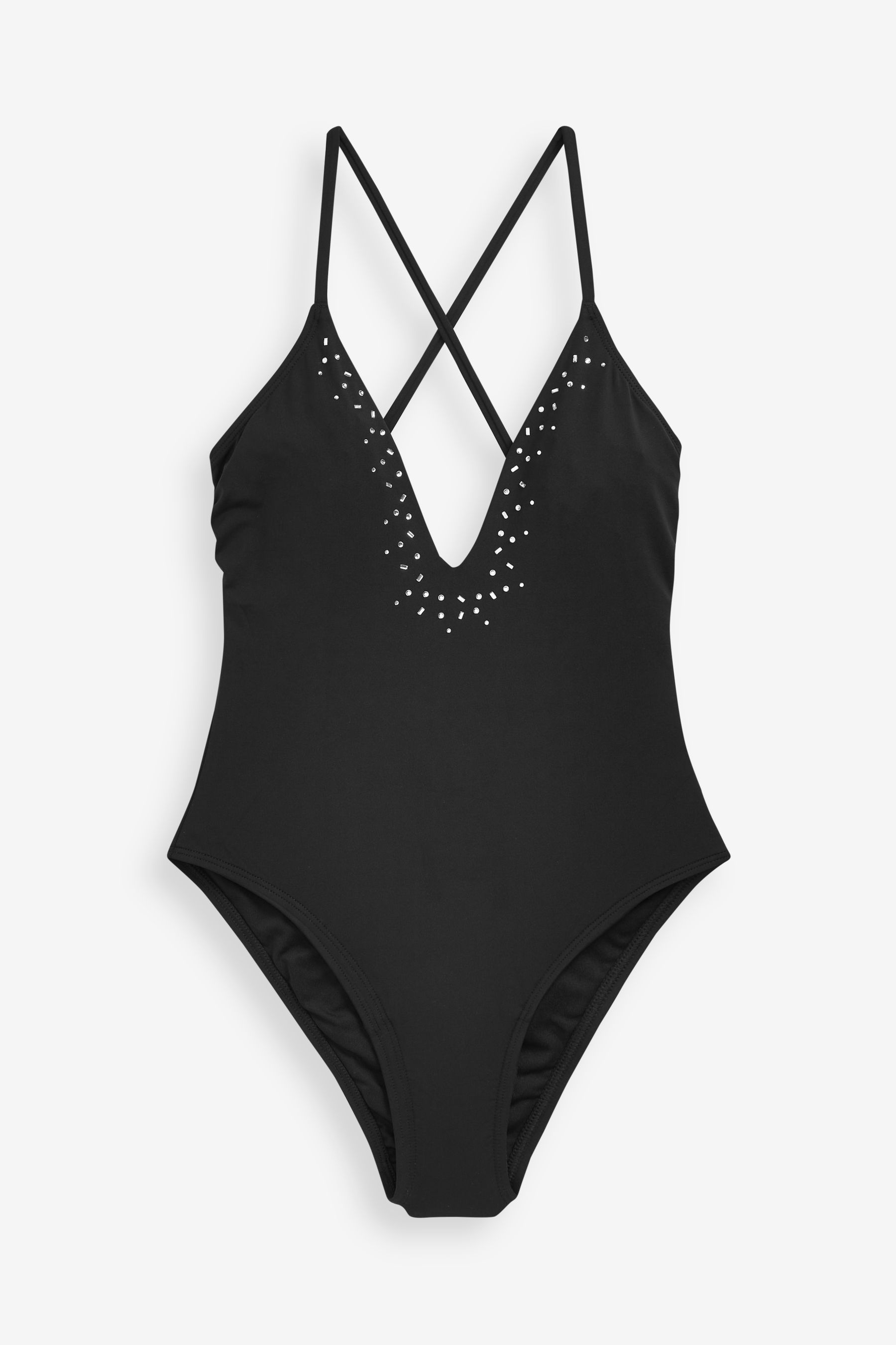 Black diamante swimsuit new arrivals