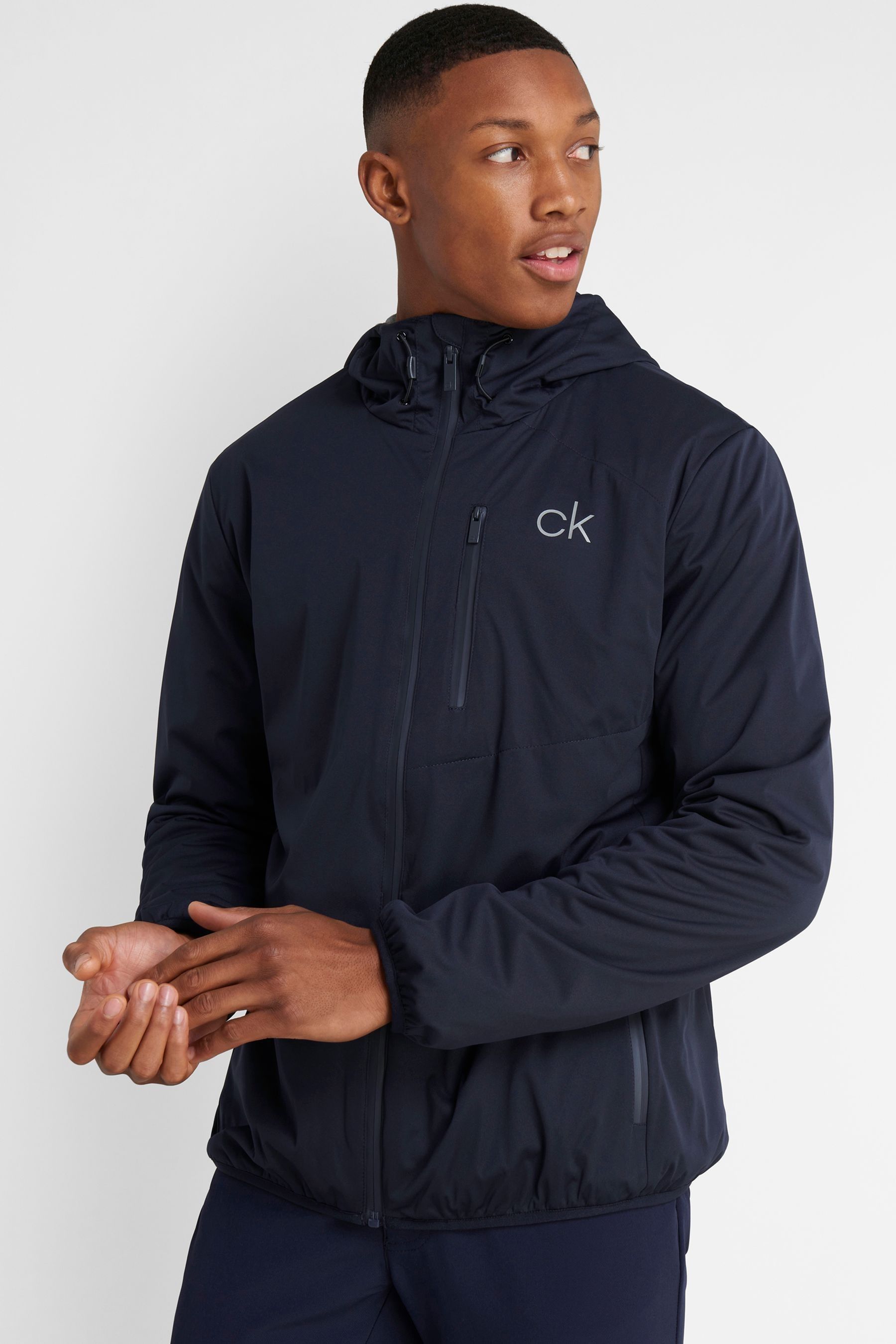 Buy Calvin Klein Golf Blue Ultron Hooded Jacket from Next Luxembourg