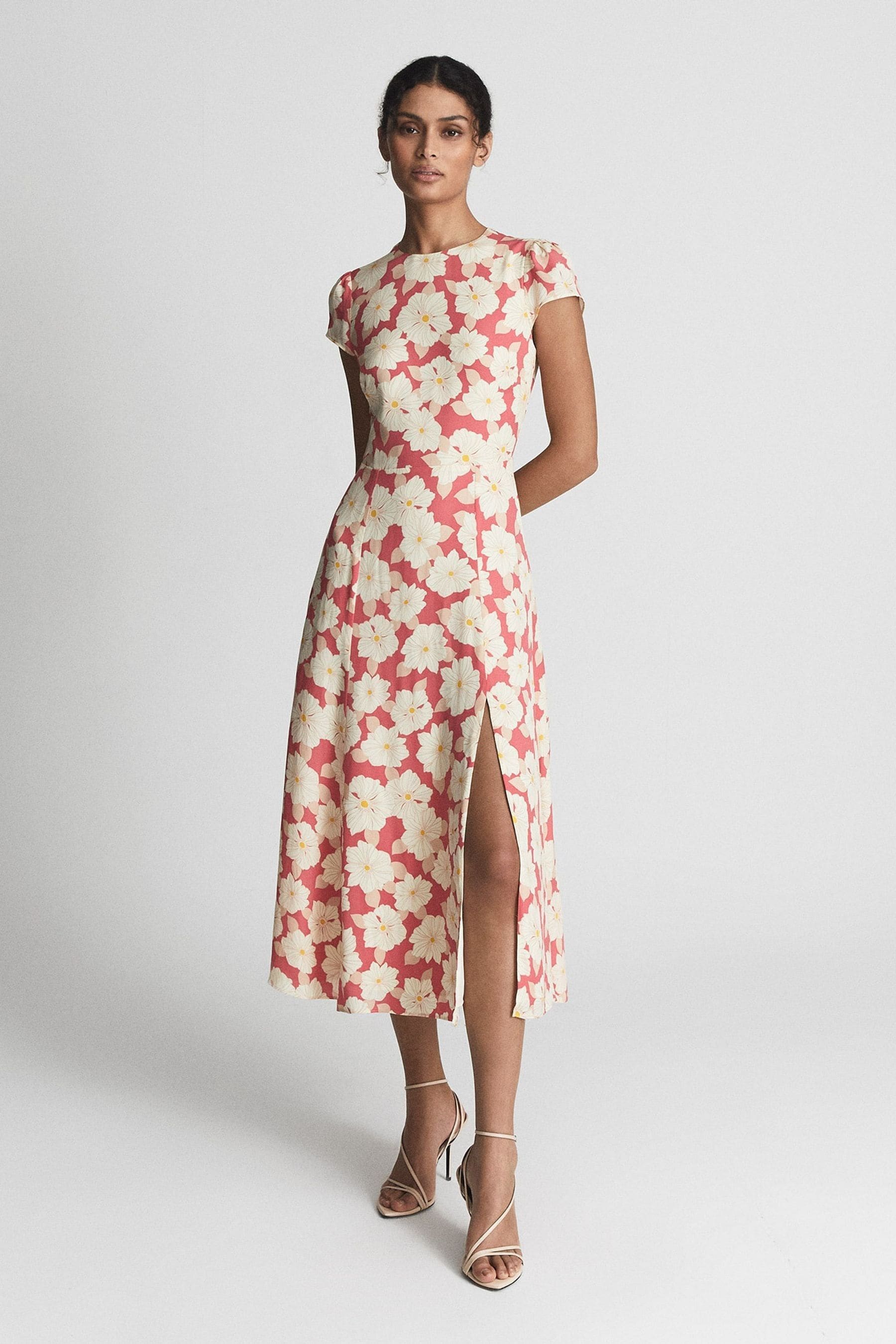 Buy Reiss Coral Livia Regular Printed Cut Out Back Midi Dress from Next Slovakia