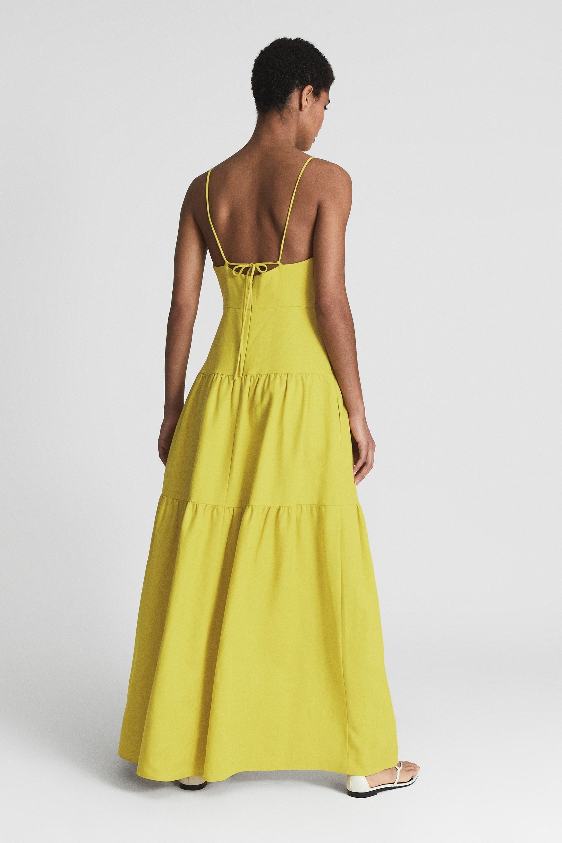 Buy Reiss Lime Frida Strappy Linen Maxi Dress from Next USA