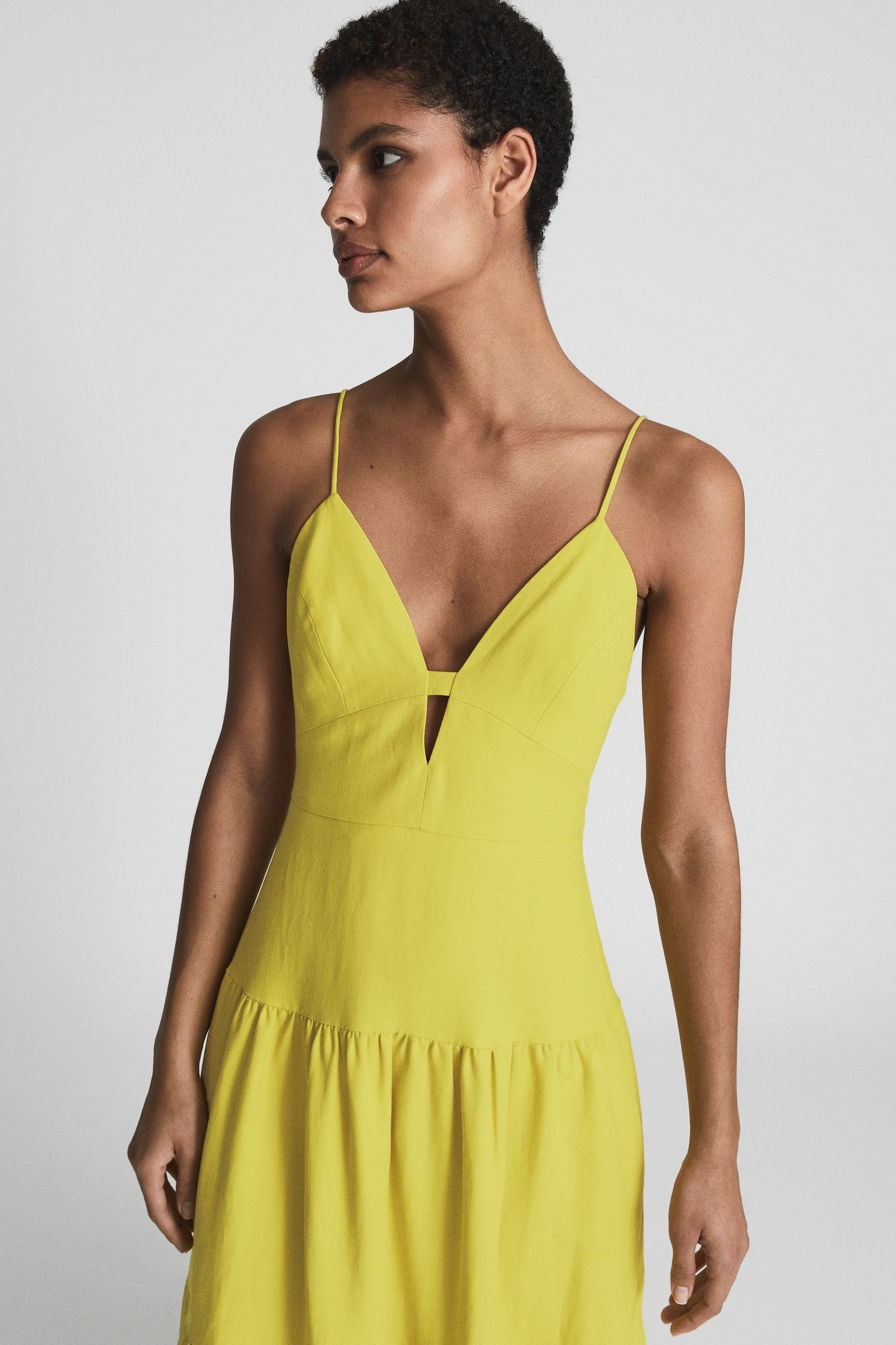 Buy Reiss Lime Frida Strappy Linen Maxi Dress from the Next UK online shop
