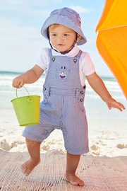 JoJo Maman Bébé Navy Nautical Stripe Sun Hat - Image 1 of 3