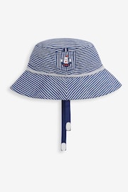 JoJo Maman Bébé Navy Nautical Stripe Sun Hat - Image 2 of 3