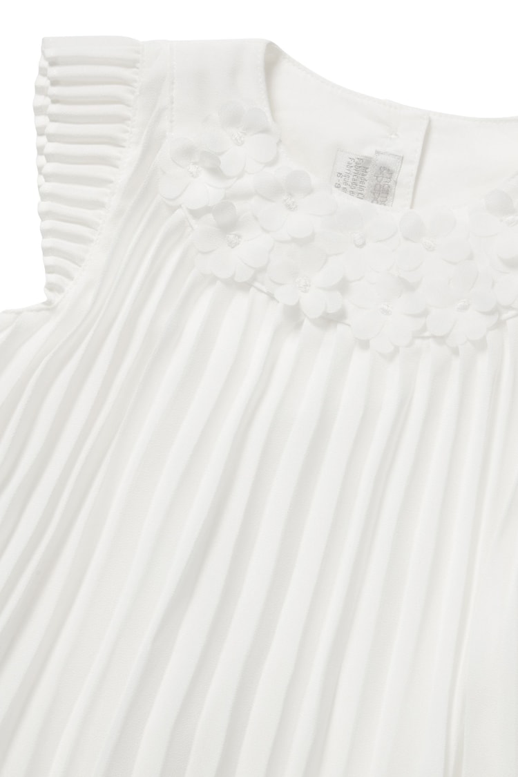 Mamas & Papas Newborn Girls White Pleated Dress - Image 4 of 4