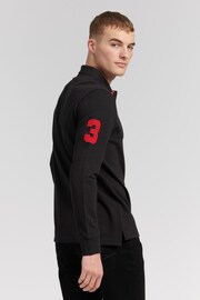 U.S. Polo Assn. Black Player 3 Regular Fit Long Sleeve Polo Shirt - Image 2 of 5