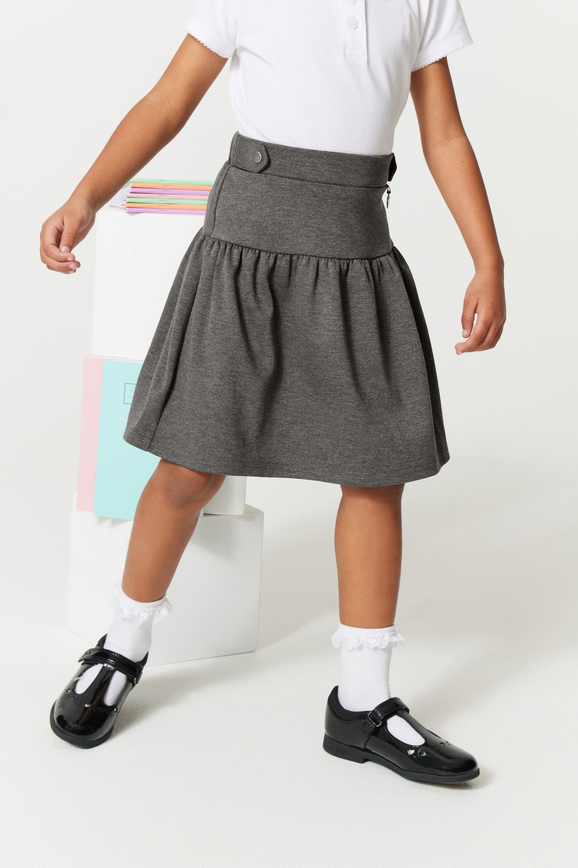 Clarks Grey School Skater Skirt - Image 2 of 8