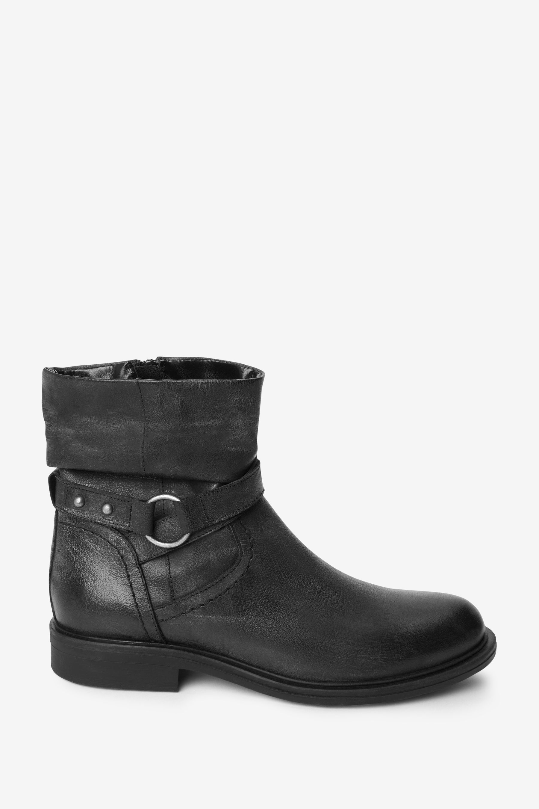 Buy Black Signature Leather Slouch Ankle Boots from Next Luxembourg