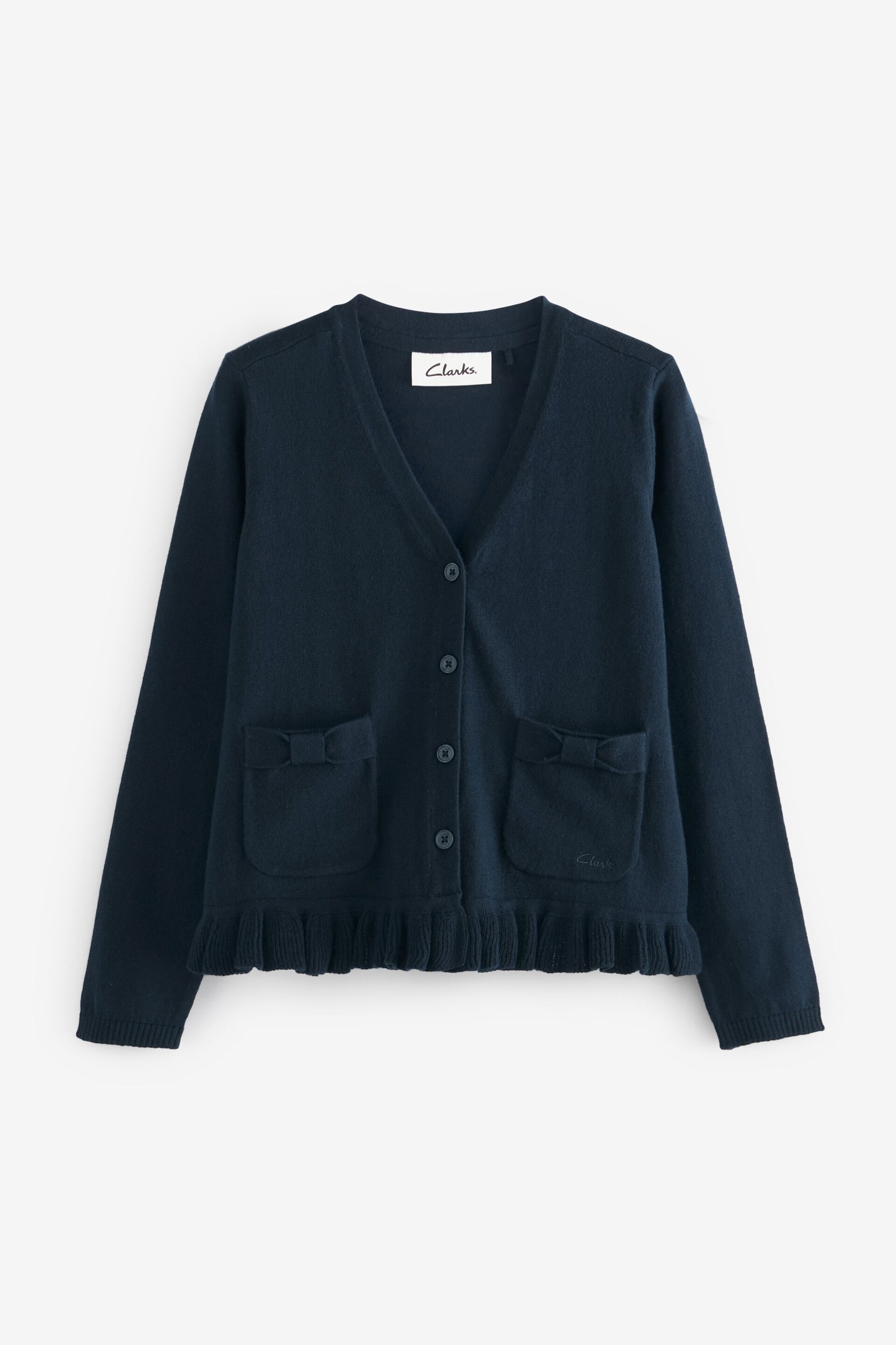 Clarks Navy Blue School V-Neck Cardigan - Image 9 of 13