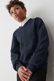 Clarks Navy Blue Long Sleeve School Knitted V-Neck Jumper - Image 3 of 5