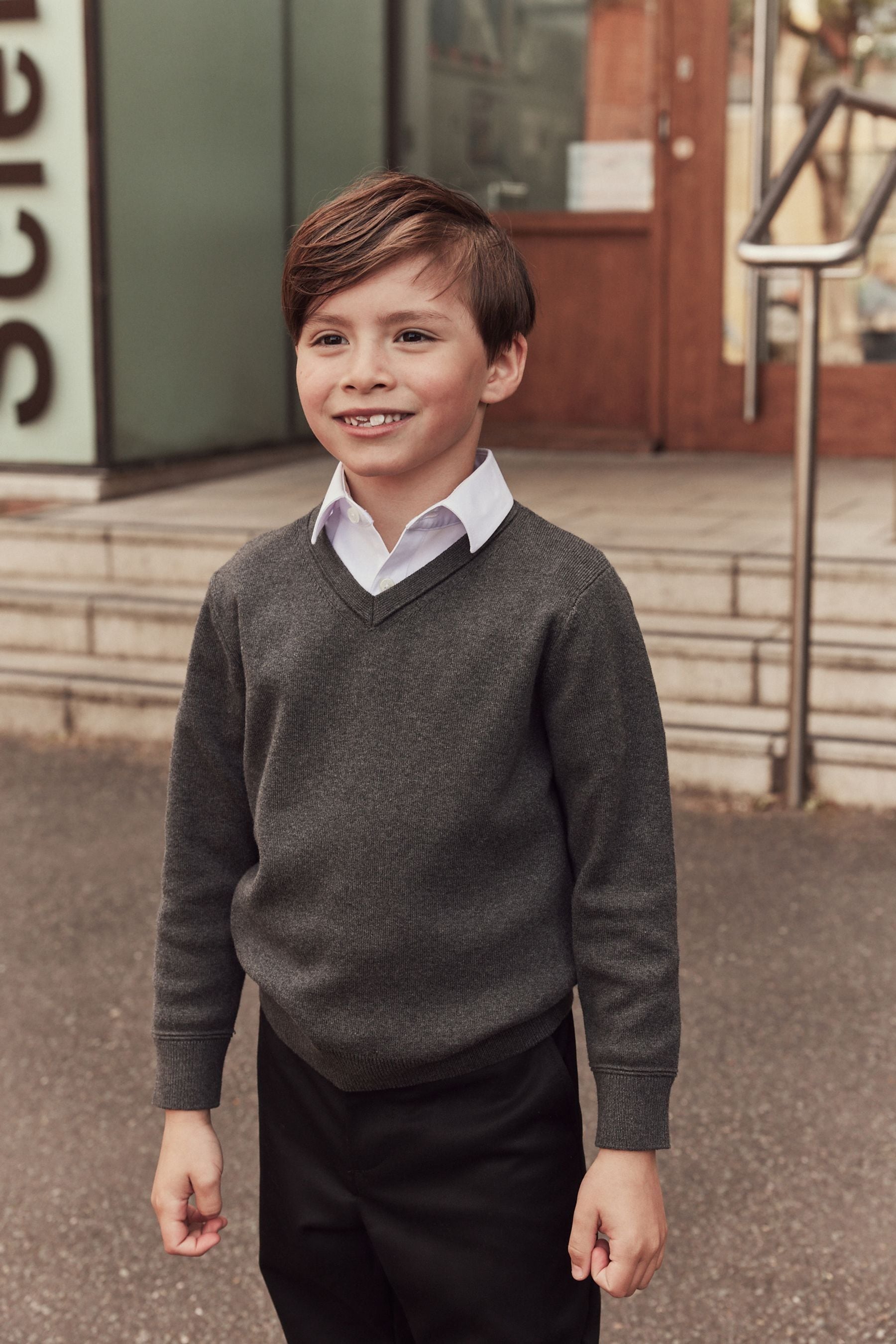 Grey jumper school clearance