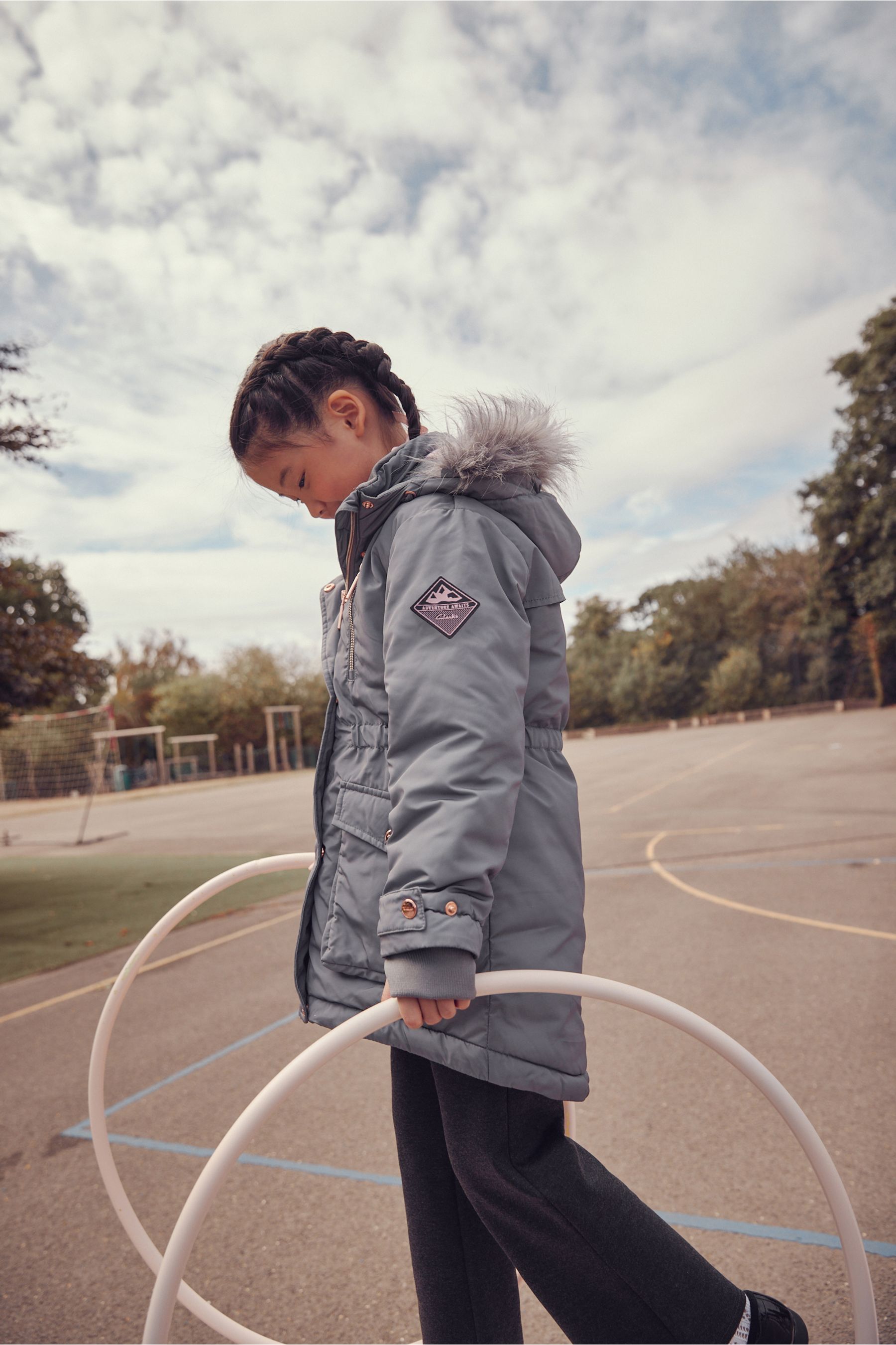 Next grey parka coat clearance