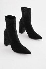 Black Forever Comfort® Point Toe Sock Ankle Boots - Image 3 of 7