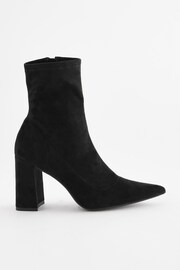 Black Forever Comfort® Point Toe Sock Ankle Boots - Image 4 of 7