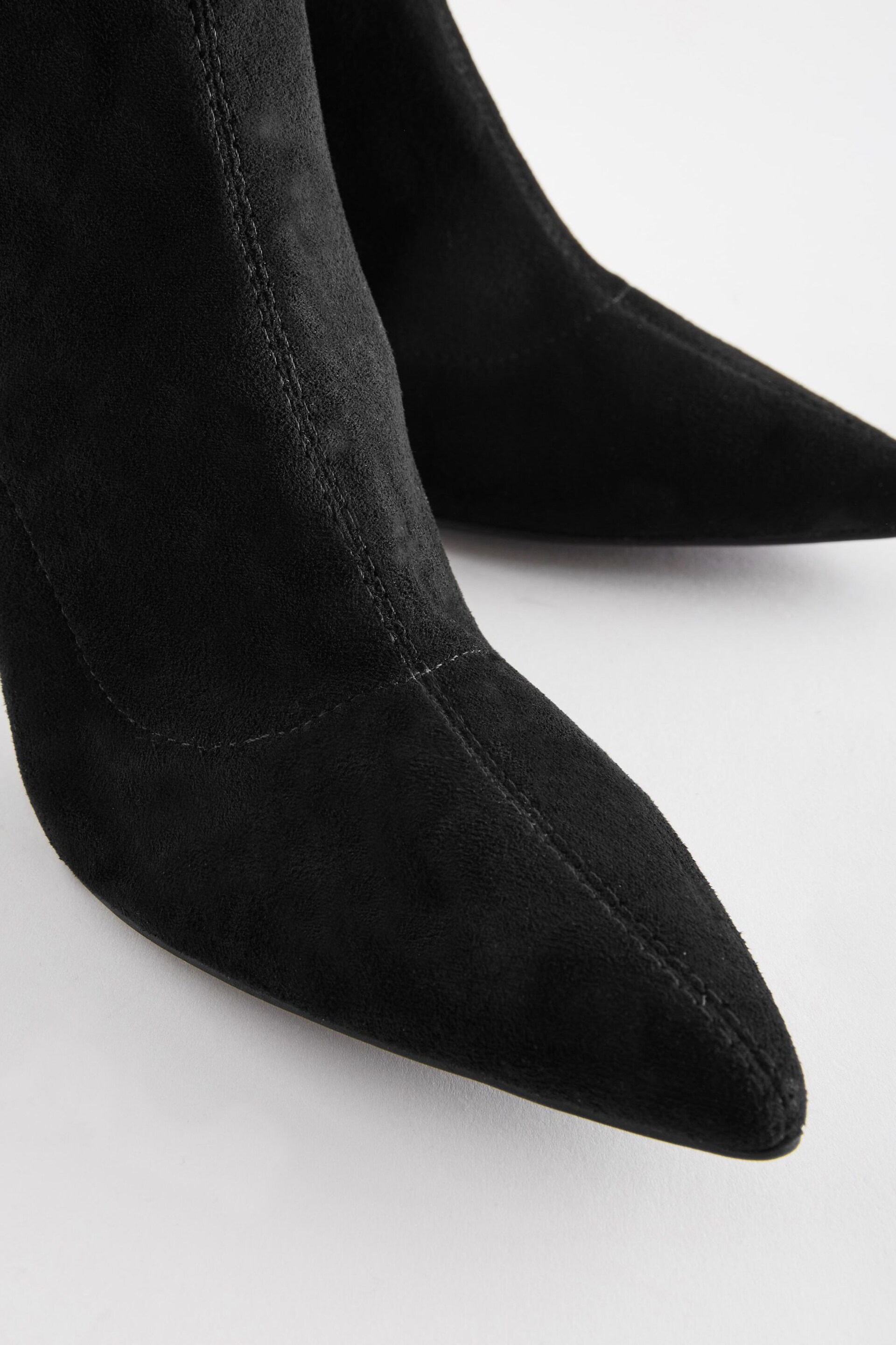 Black Forever Comfort® Point Toe Sock Ankle Boots - Image 6 of 7