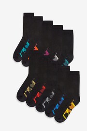 Cushioned Footbed Black Camouflage Cotton Rich Socks 10 Pack - Image 1 of 11