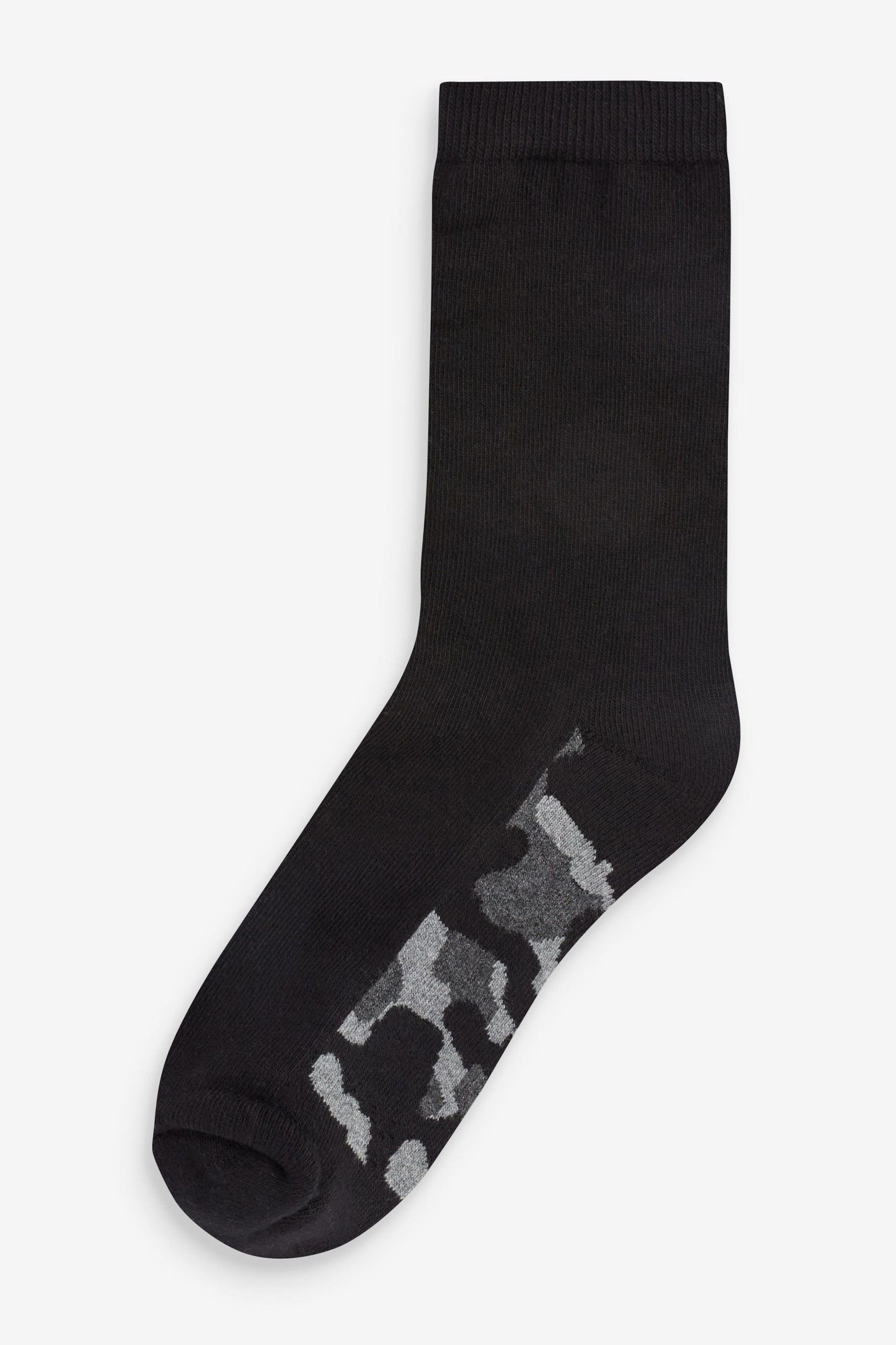 Cushioned Footbed Black Camouflage Cotton Rich Socks 10 Pack - Image 3 of 11